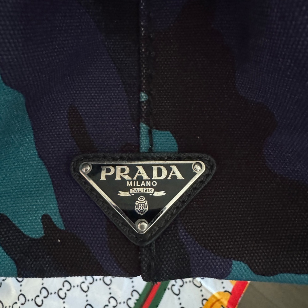 #030 Prada Camouflage Blue and Black and purple  with adjustable strap - Picture 8 of 16